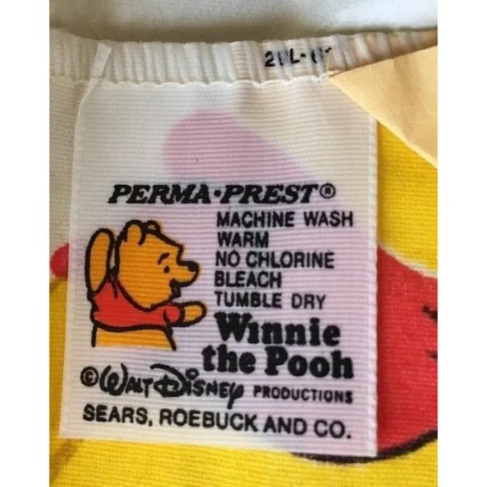 Winnie The Pooh & Friends Pleated Curtain Panel Pair Sears Roebuck VTG 25